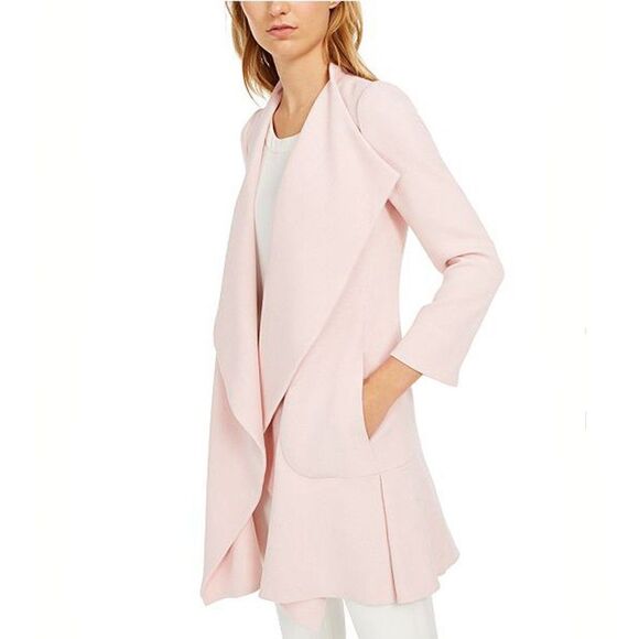 New 10 Ivory Anne Klein Cascade Open-Front Jacket - Picture 5 of 8